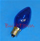 7C7/TRANSPARENT BLUE/130V - 7 Watt C7 Transparent Blue Bulb Candelabra (E-12) Brass Base 130 Volt 2-1/8" Maximum Overall Length. 7C7/TB