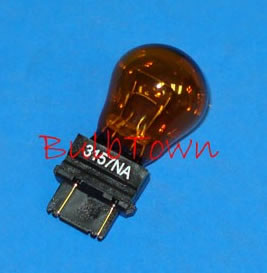 #3157NA NATURAL AMBER MINIATURE BULB PLASTIC WEDGE BASE - 12.8/14.0 Volt 2.1/0.59 Amp Natural Amber S-8, Plastic Wedge Base, 32/3 MSCP C-6/C-6 Filament Design, 1,200/5,000 Average Rated Hours, 2.09" Maximum Overall Length