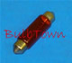  #211-2/R T-3 RED FESTOON BULB SV8.5MM BASE  - 12.8 Volt 0.97 Amp T-3 Painted Red 10mm Festoon, Double End Cap (SV8.5mm) Base C-8 Filament Design. 1,000 Average Rated Hours. 1.72" Maximum Overall Length.  #211-2/R Miniature Bulb 