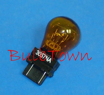  #3057NA NATURAL AMBER MINIATURE BULB PLASTIC WEDGE BASE - 12.8/14.0 Volt 2.1/0.48 Amp Natural Amber S-8, Plastic Wedge Base, 24 MSCP C-6/C-6 Filament Design, 1,200/5,000 Average Rated Hours, 2.09" Maximum Overall Length 
