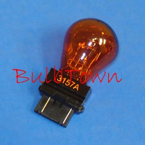 #3157A AMBER MINIATURE BULB PLASTIC WEDGE BASE - 12.8/14.0 Volt 2.1/0.59 Amp Painted Amber S-8, Plastic Wedge Base, 24/2.2 MSCP C-6/C-6 Filament Design, 1,200/5,000 Average Rated Hours, 2.09" Maximum Overall Length