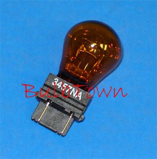 #3457NA NATURAL AMBER MINIATURE BULB PLASTIC WEDGE BASE - 12.8/14.0 Volt 2.2/0.59 Amp Natural Amber S8 Plastic Wedge Base. 30 MSCP, C-6 Filament Design. 400/5,000 Average Rated Hours 2.09" Maximum Overall Length