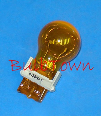 #4156 NATURAL AMBER LONG LIFE MINIATURE BULB PLASTIC WEDGE BASE - 12.8 Volt 2.23 Amp 28.54 Watt Natural Amber Long Life S-8, Plastic Wedge Base, 32 MSCP C-6 Filament Design, 4,000 Average Rated Hours, 2.09" Maximum Overall Length