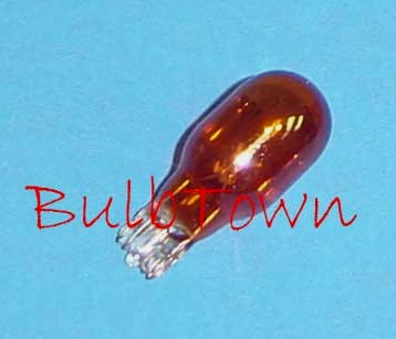  #901A AMBER MINIATURE BULB GLASS WEDGE BASE - 4 Watt 12.8 Volt 0.335 Amp Amber Painted T5  Glass Wedge Base, 2.9 MSCP C-2R Filament Design.  500 Average Rated Hours, 1.49" Maximum Overall Length 