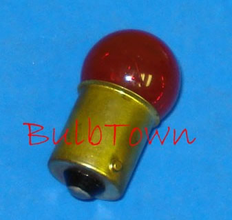  #63R TRANSPARENT RED MINIATURE BULB BA15S BASE - 7.0 Volt .63 Amp Transparent Red G6 Single Contact Bayonet (Ba15S) Base, 3.0 MSCP, C-6 Filament Design. 1,000 Average Rated Hours, 1.44" Maximum Overall Length. #63TR 