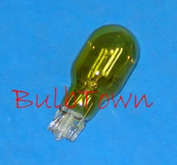  #906Y YELLOW MINIATURE BULB GLASS WEDGE BASE - 13 Volt .69 Amp T5 Painted Yellow Glass Wedge Base, 6.0 MSCP C-2F Filament Design. 1.49" Maximum Overall Length, 1,000 Average Rated Hours. #906Y  