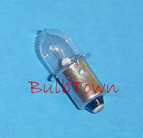 #PR30 FLASHLIGHT BULB P13.5S BASE - 3.75 Volt 0.86 Amp B-3-1/2 Single Contact Miniature Flanged Base (P13.5S), C-2R Filament Design, 2.25 MSCP. 40 Average Rated Hours, 1.25" Maximum Overall Length, 0.45" Maximum Overall Diameter. Typically found in flashlights using a rechargeable 3.75 volt battery. #PR30