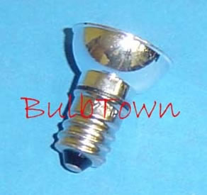 #48RC MINIATURE REFLECTOR BULB E12 BASE - 48 Volt .050 Amp T-2 With Reflector, C-2F Filament Design. 10,000 Average Rated Hours, 1.22" Maximum Overall Length